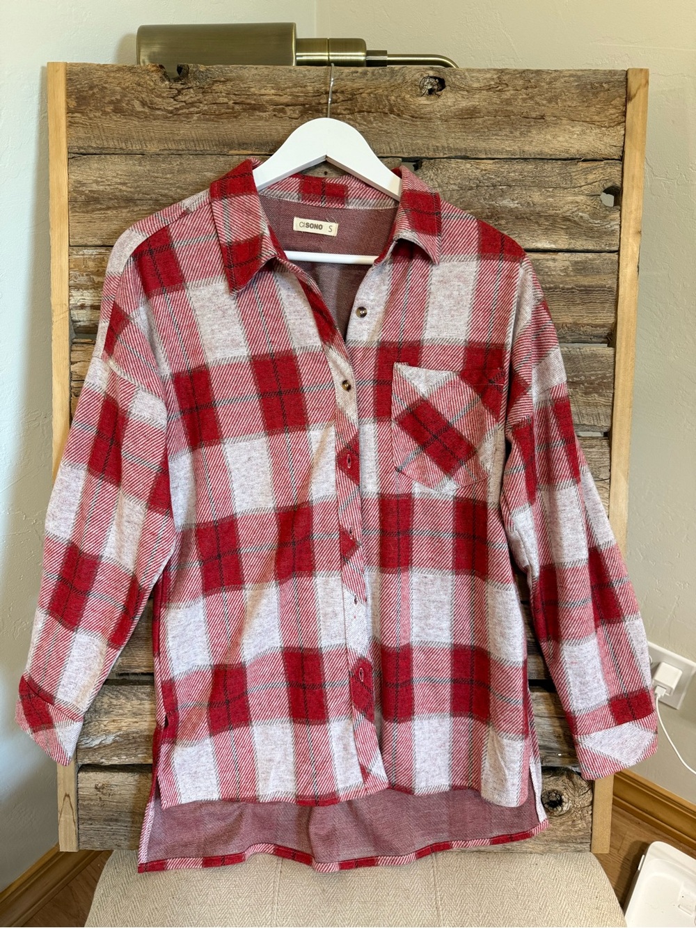 Ci Sono Red & White Plaid Kids Button-Down Shirt